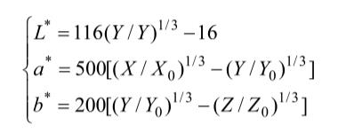 CIE1976LAB由CIE1931XYZ系统之间转换关系