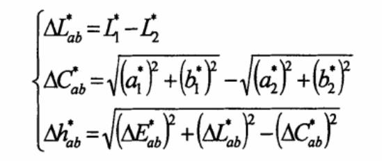 亮度差、饱和度差和色调差表达式